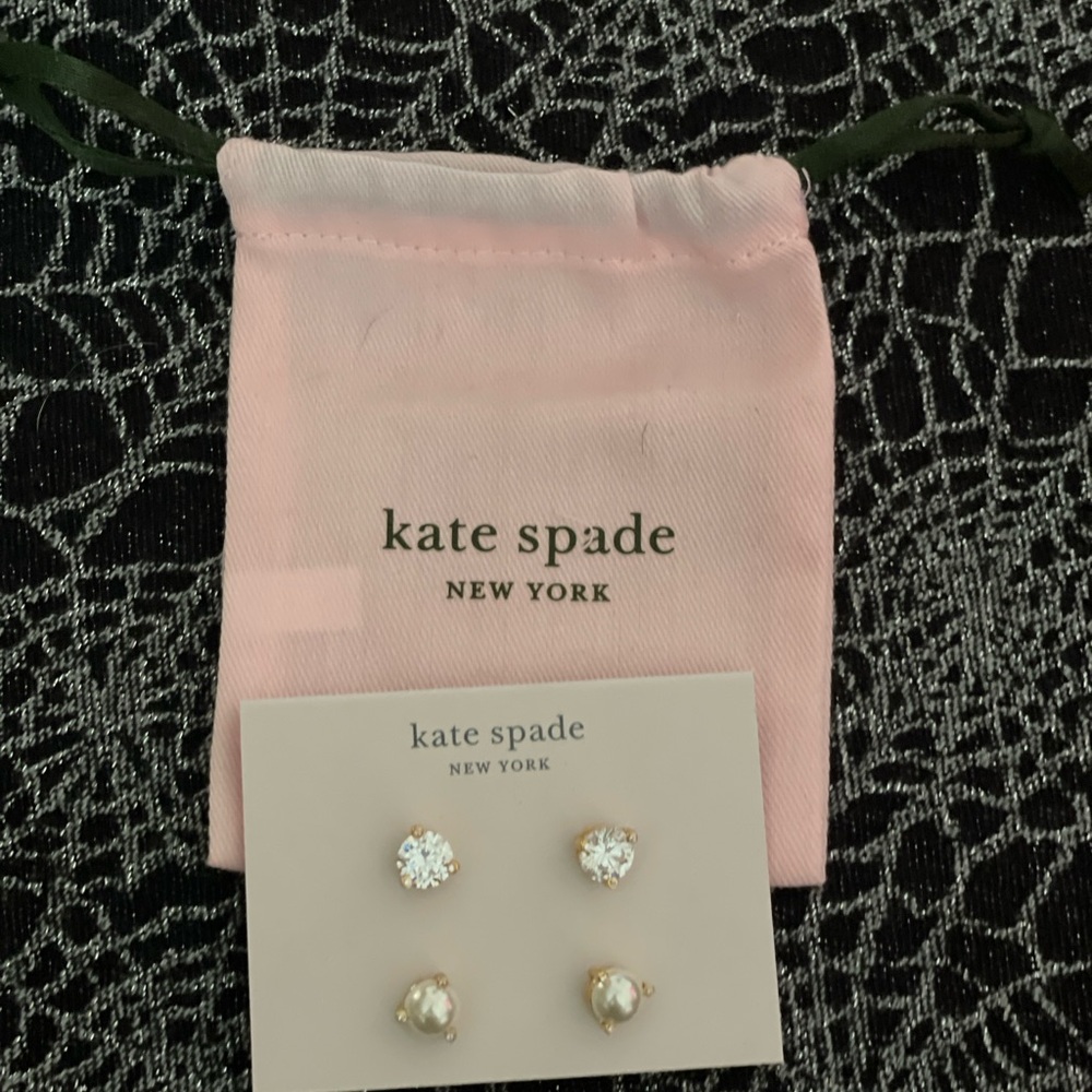 Kate Spade Rise & Shine earrings, 2 pair set with jewelry pouch - NWT